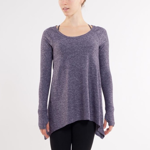 RARE Lululemon Rehearsal Long Sleeve Sz 8 In Heathered Black Swan - Picture 1 of 9